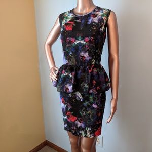 H & M Silky Floral Peplum Dress